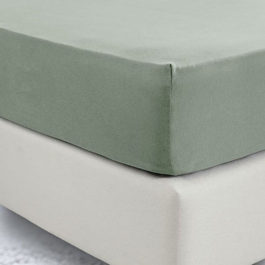 La Luna Sheet Super-Double with Elastic 160x200+40cm. Haki