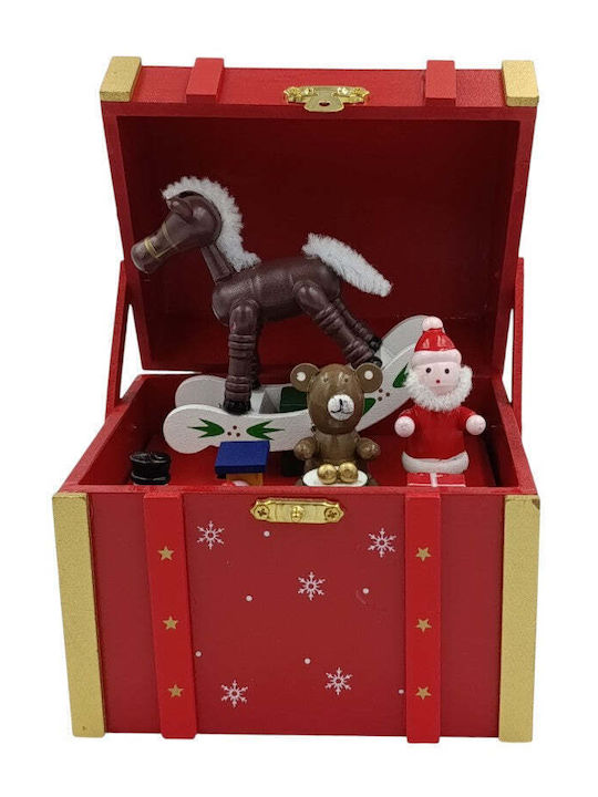 Trademarkt Weihnachtliche Holz-Spieluhr Pferd Aufziehbar 23x13,5x11cm