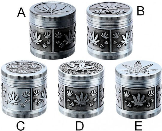 Atomic Metal Engraved Grinder 40mm 4 Parts 0212584 Tobacco Grinder Design A