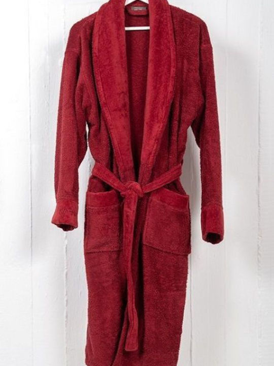 Viokarpet Bademantel mit Kragen Burgundy
