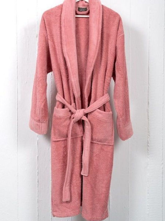 Viokarpet Bademantel mit Kragen Dusty Rose