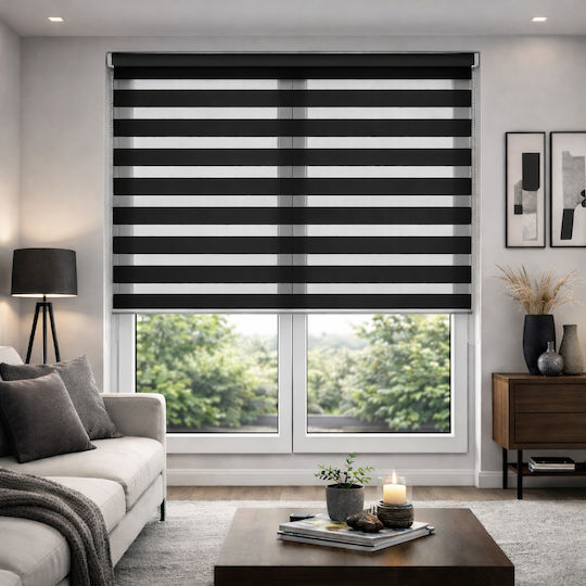 ForHome Roller Blinds Partial Blackout Black W60xH180cm GPS-585869