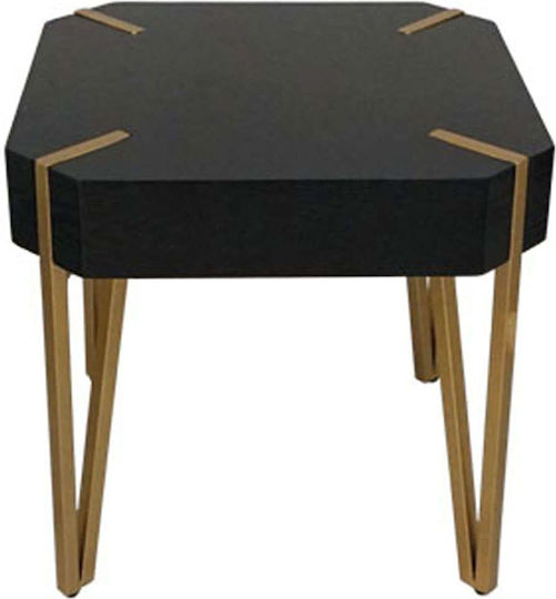 Marhome Rechteckiger Beistelltisch Aus Holz Gold/Braun Βέγγε M50xP50xH50cm