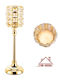 ForHome Kerzenhalter Metall in Gold Farbe 8x11x27cm 1Stück