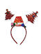 Rotes Weihnachtsstirnband mit glitzernden Bäumen