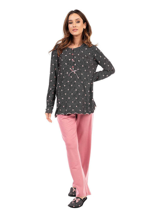 Secret Point Set Pijamale pentru Femei Satin Bicolour