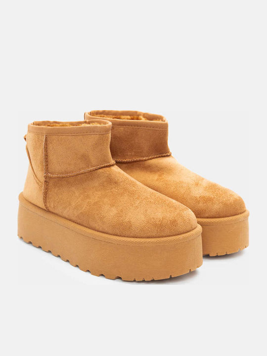 Luigi Stiefeletten Damen mit Pelz Braun