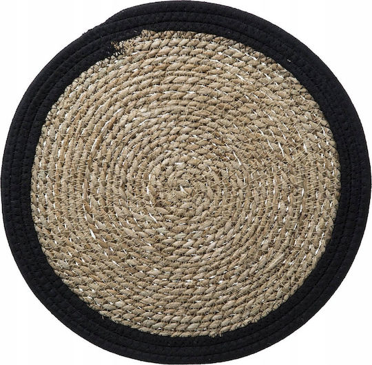 Secret de Gourmet Platzdeckchen Rund Korbweide Schwarz 38cm 1Stück
