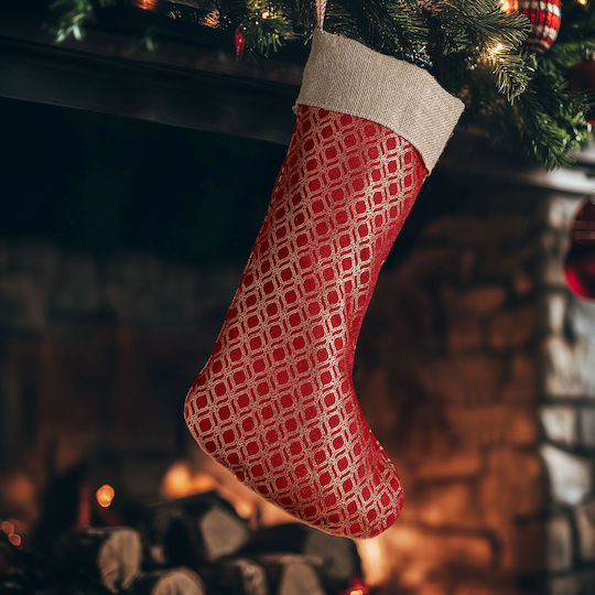 Oriental Christmas Decorative Sock M50xP30cm Red