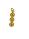 Byzantine Talisman Charm with Stones from Gold Plated Silver with Zircon Green
