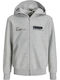 Kids Sweatshirt Cardigan with Hood Light Grey Melange