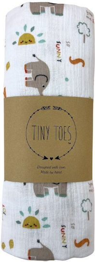 Tiny Toes Musselin-Kuscheldecke Gray 120x120cm.