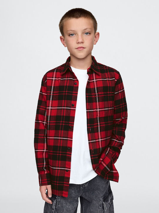 GAP Kids Checked Shirt Long Sleeve Red Flannel