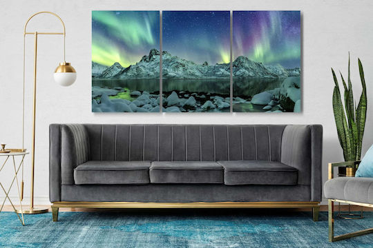 Decowalls Τρίπτυχος Πίνακας σε Καμβά 60x120cm