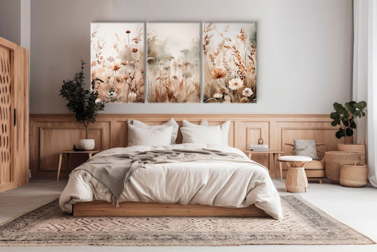 Decowalls Dreifach Gemälde auf Leinwand 60x120cm