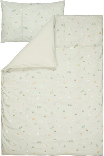Little Dutch Set Copertă de Pătuț cu Față de Pernă Little Farm Multicoloră 100x140cm.