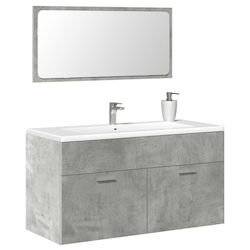 vidaXL Ντουλάπι Μπάνιου 90x38.5x46cm Γκρι