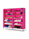 Fabric Shoe Organizer Pink 110x30x105cm