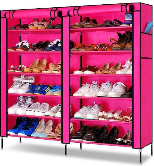 Stoff Schuhschrank 110x30x105cm