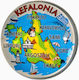 Glasmagnet Karte von Kefalonia