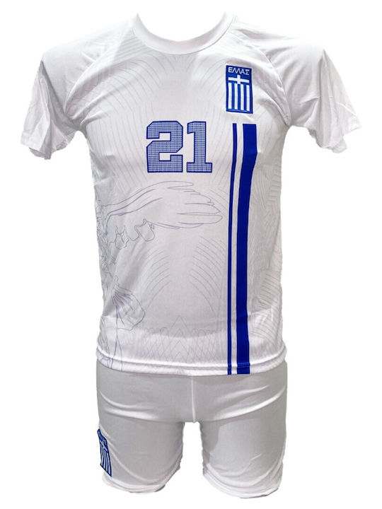 Set Fotbal Copii Tsimikas Echipa Națională a Greciei Alb 10021b-05