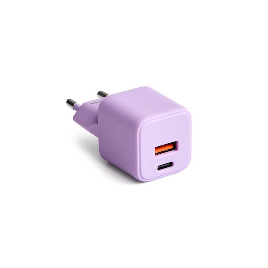 Colorum Charger with Built-in Cable 30W Power Delivery Purple (GSM178775)