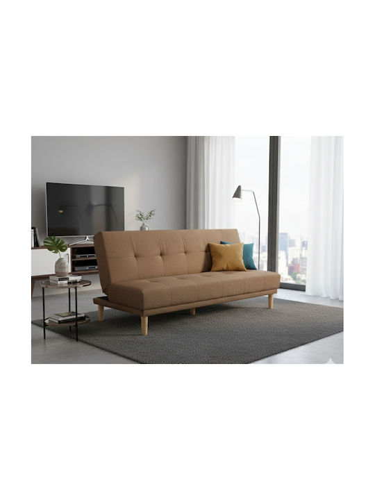 Cozy Three-Seater Couch Bed Light Brown 180x70x...