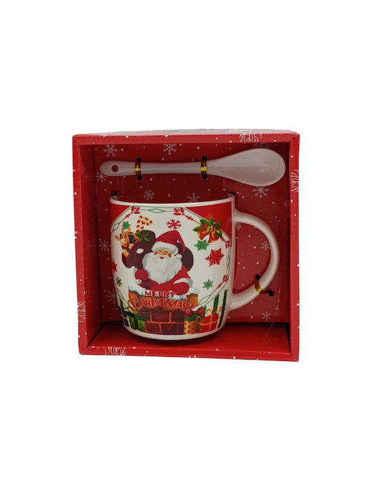 Cană de Crăciun cu Linguriță 380ml 4 Modele 15x14.5x10cm