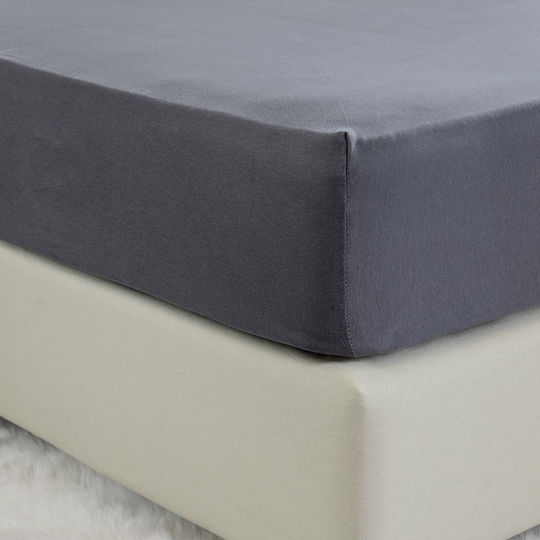 Nima Sheet Super-Double with Elastic 160x200+40cm. Tender Dark Gray