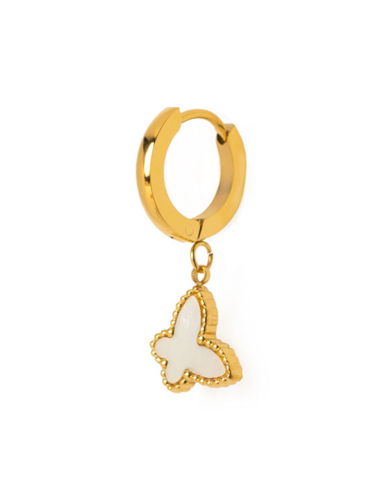Butterfly Earrings Stainless Steel Gold One Size 7426