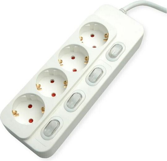 Value Power Strip 4 Positions with Switch and Cable 1.5m