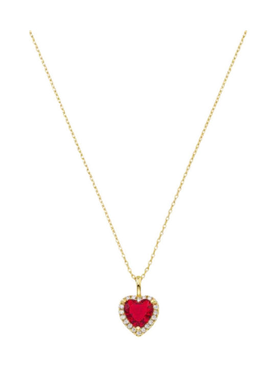 Vogue Necklace from Gold Plated Silver with Zircon