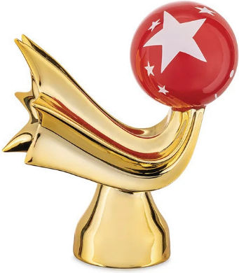 Alessi Alessi Stella Cometa Weihnachtsdekorative Porzellan Gold 8x9 cm