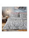 Beauty Home Duvet Cover Set Cotton Queen with 2 Pillowcases 230x250 Merlot Art 12634 Grey