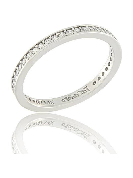 Fa Cad'oro Ring with Zircon made of White gold 14K