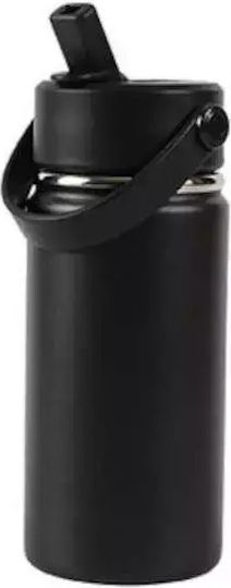 I-Total Μπουκάλι Θερμός Πλαστικό 400ml Black με Καλαμάκι