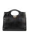 Leder Damentasche Schultertasche Schwarz