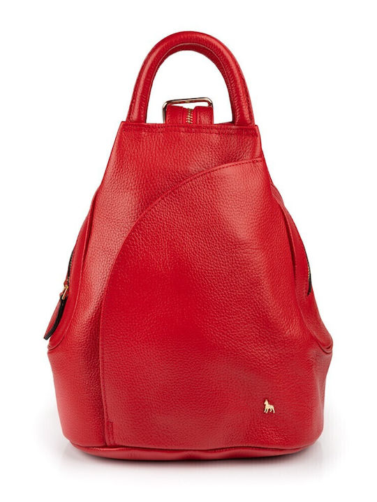 Boxer Leder Damentasche Rucksack Rot