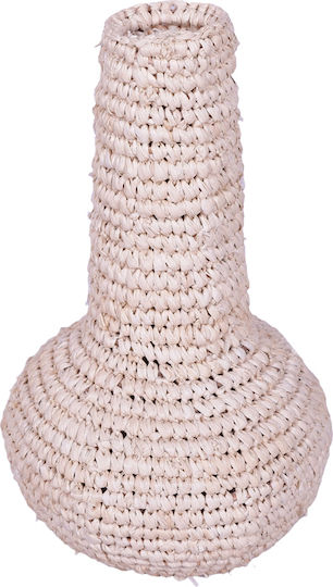 Inart Διακοσμητικό Βάζο Ψάθινο Sannery Μπεζ Φ18xΥ30cm