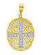 Kiriakos Gofas Pendant Kids Talisman Double Sided Konstantinato made of Gold 9K KN549