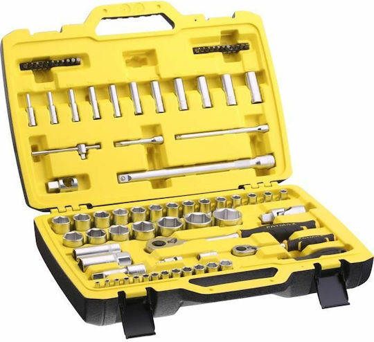 Stanley Set de chei tubulare și clichet 1\4" & 1\2" 38buc