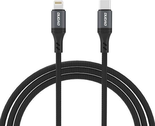 Dudao Braided USB-C to Lightning Cable 30W Μαύρο 2m 304004-181524