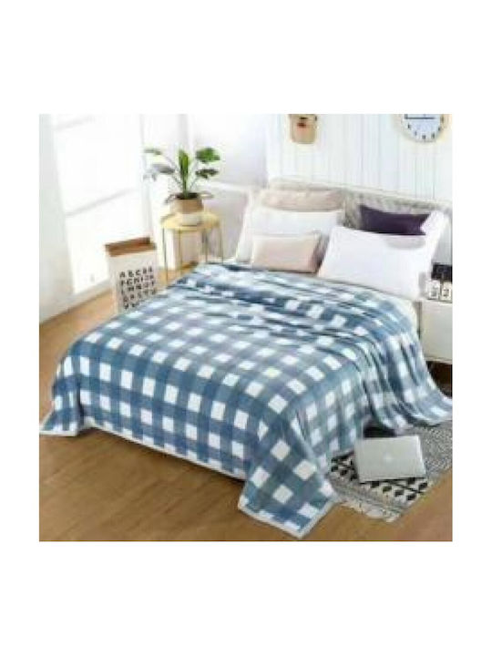 Natural Home Fleece Blanket Double 200x240cm Light Blue