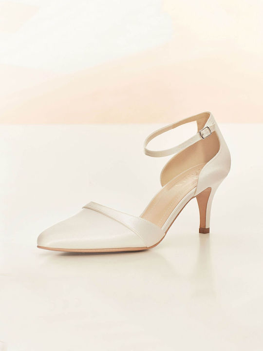 Ivory Satin Bridal Heel 7 Cm Mira