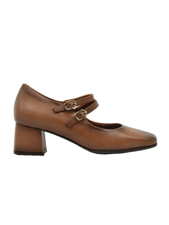 Ragazza Leather Tabac Brown Heels