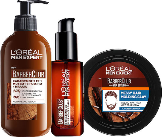 L'Oreal Paris Men Expert Barber Club Skin Care Set for Moisturizing & Body Cleaning 3pcs