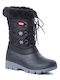 Synthetic Leather Snow Boots with Laces Patty Black