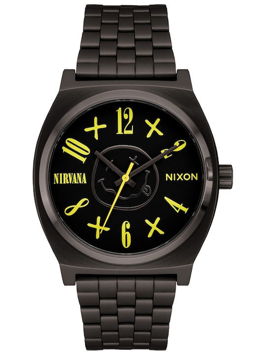 Nixon Time Teller Men's Watch 37mm Battery With Black Metal Bracelet
