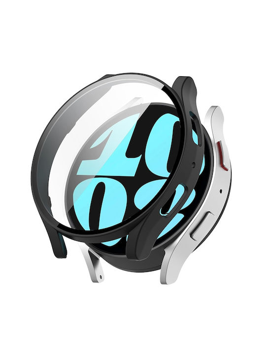 Techsuit Defense360 Pro Plastikhülle mit Glas in Schwarz Farbe für Samsung Galaxy Watch6 (44 mm)