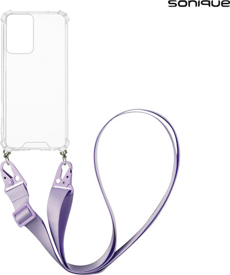 Silicone Case Strap Sonique Armor Clear Motorola Moto G35 5G Lilac